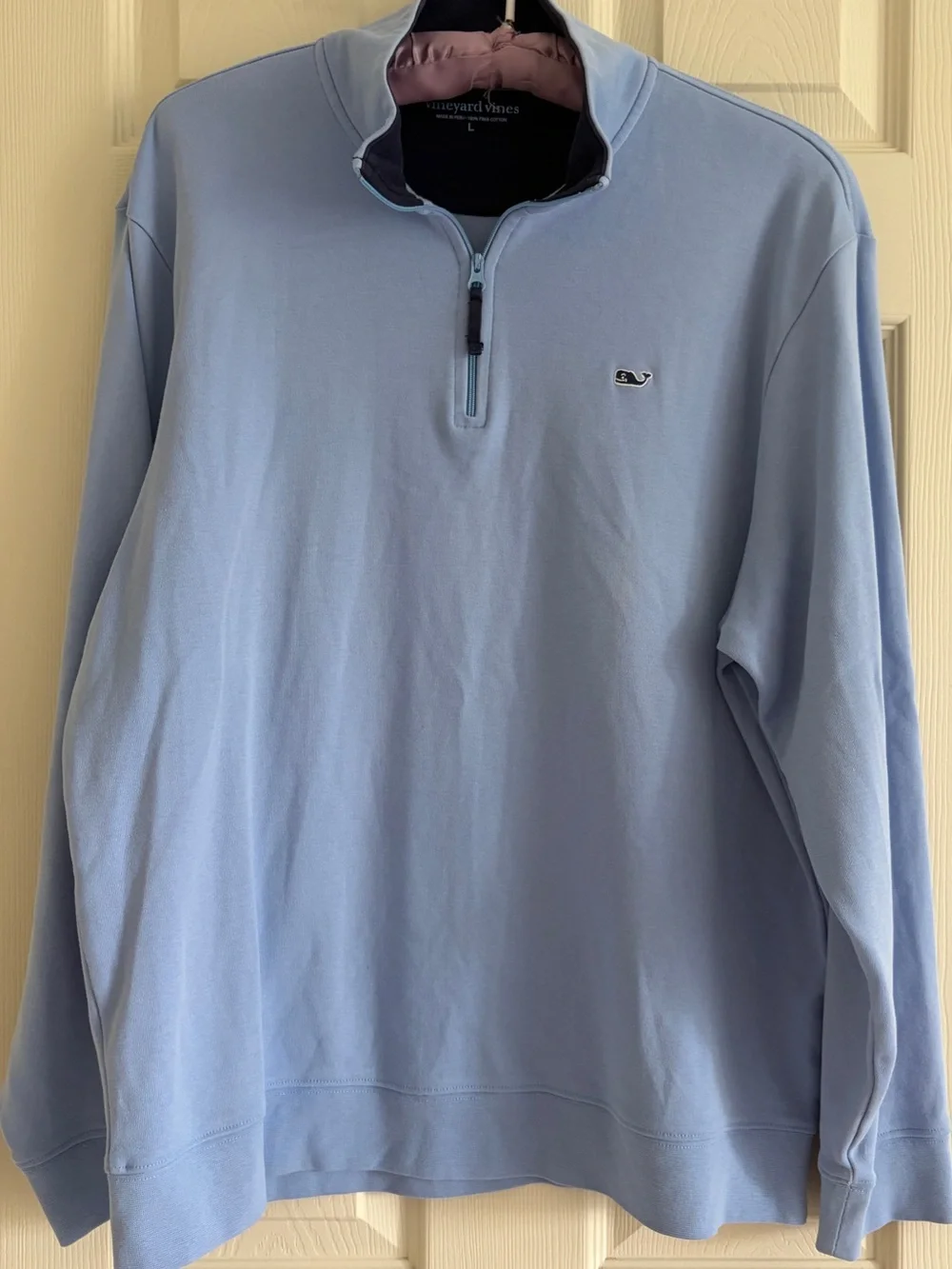 Vineyard Vines Men's Sky Blue Half-Zip Sweater Size Large